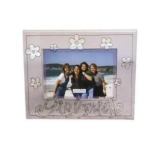 Vintage Elsa L Girlfriend Floral Clear Plastic Picture Photo Frame y2k 90s 3.5x5